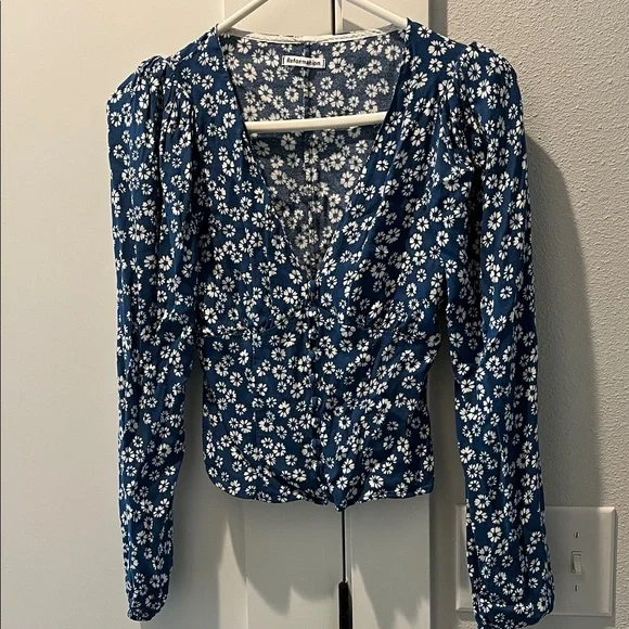 Reformation Blue Floral Blouse - Picture 3 of 6